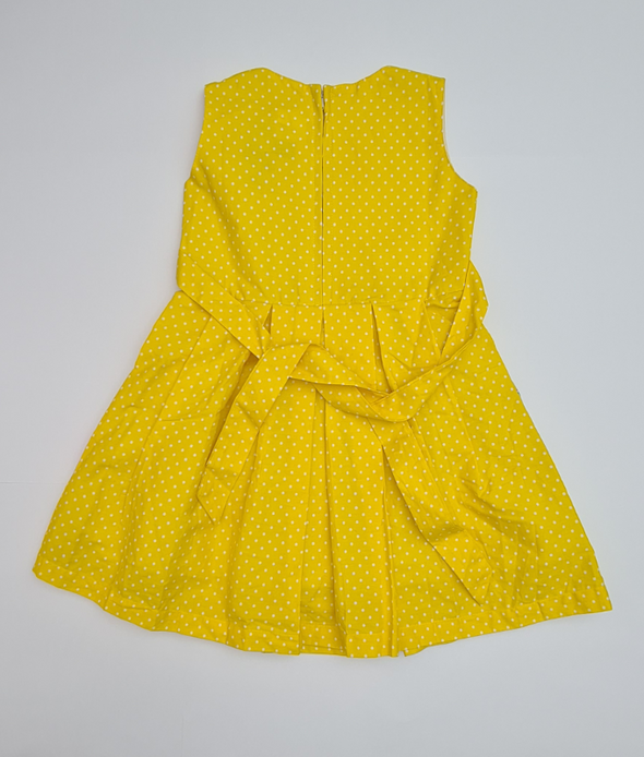 Yellow Cotton Polka Dot Frock