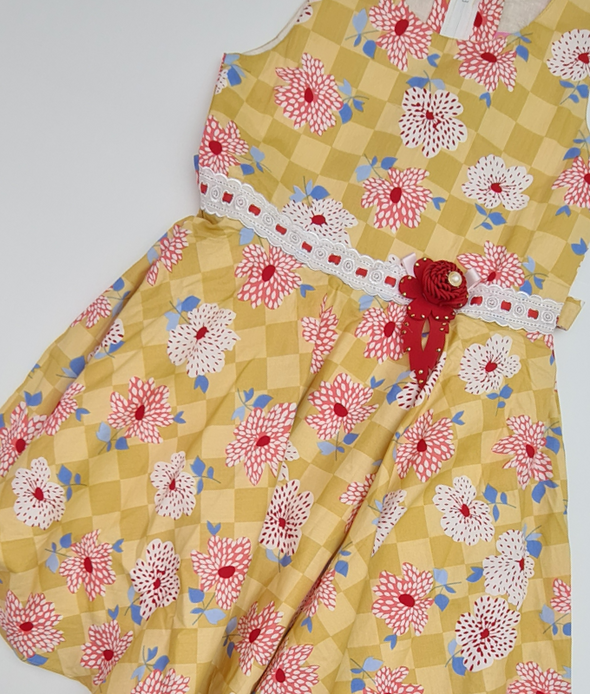 Flower Print Cotton Frock