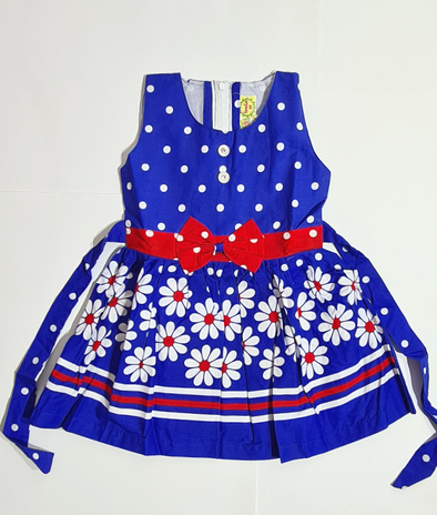 Girls Blue Daisy Floral Frock