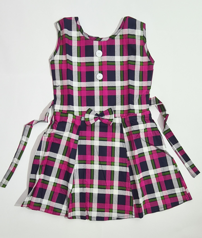 Girls Pink Check Frock