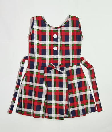 Girls Red Check Frock