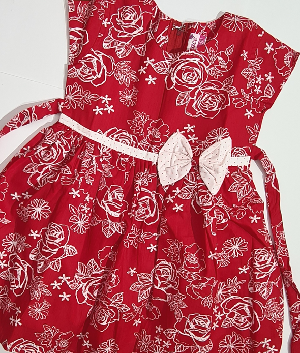 White Rose Girls Red Frock