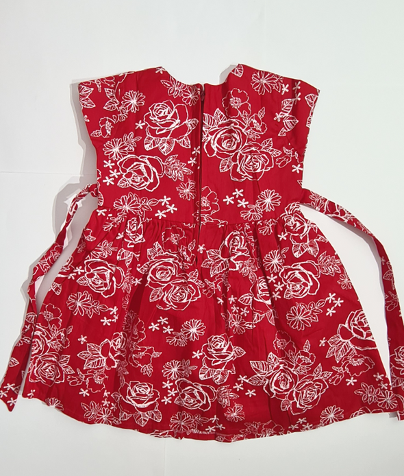White Rose Girls Red Frock