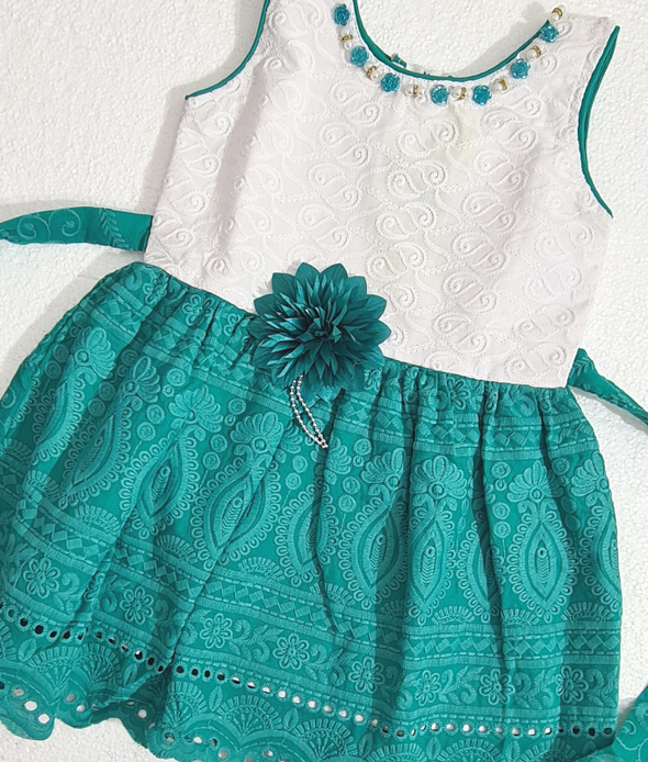 Girls Cotton Embroidered Frock