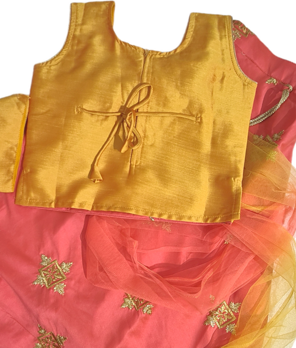 Girl's Fancy Silk Readymade Lehenga & Blouse